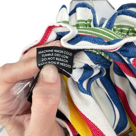 Studio 189 Technicolor Stripe Ruffle Trim Sleeveless Peplum Top Organic Cotton - Picture 16 of 16